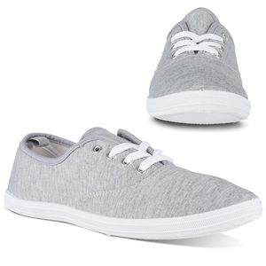 Grey Low Rise Lace Up Sneakers NWOT